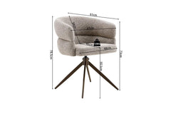 Chaise Pivotante avec Accoudoirs LEONY en Tissu - 61 x 61 cm