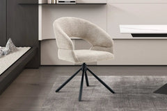 Chaise Pivotante de Salle à Manger AMBERY en Tissu - 60 x 63,5 cm