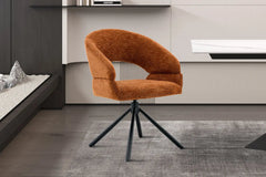 Chaise Pivotante de Salle à Manger AMBERY en Tissu - 60 x 63,5 cm