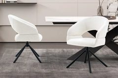 Chaise Pivotante de Salle à Manger AMBERY en Tissu - 60 x 63,5 cm