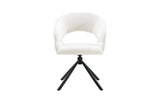 Chaise Pivotante de Salle à Manger AMBERY en Tissu - 60 x 63,5 cm
