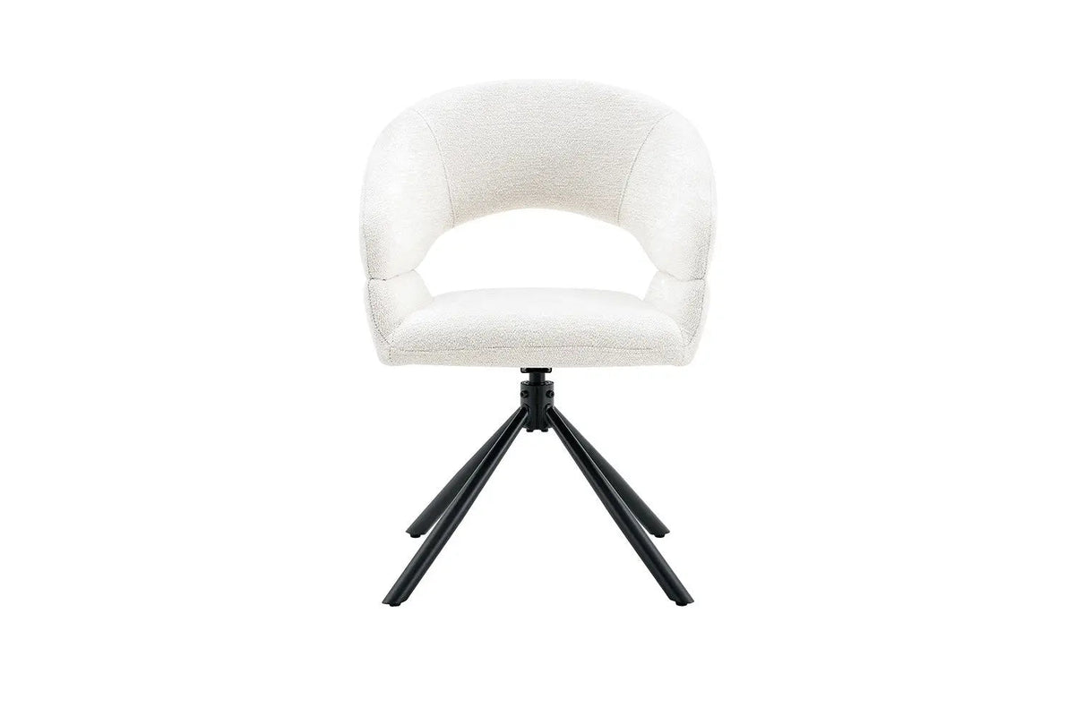 Chaise Pivotante de Salle à Manger AMBERY en Tissu - 60 x 63,5 cm