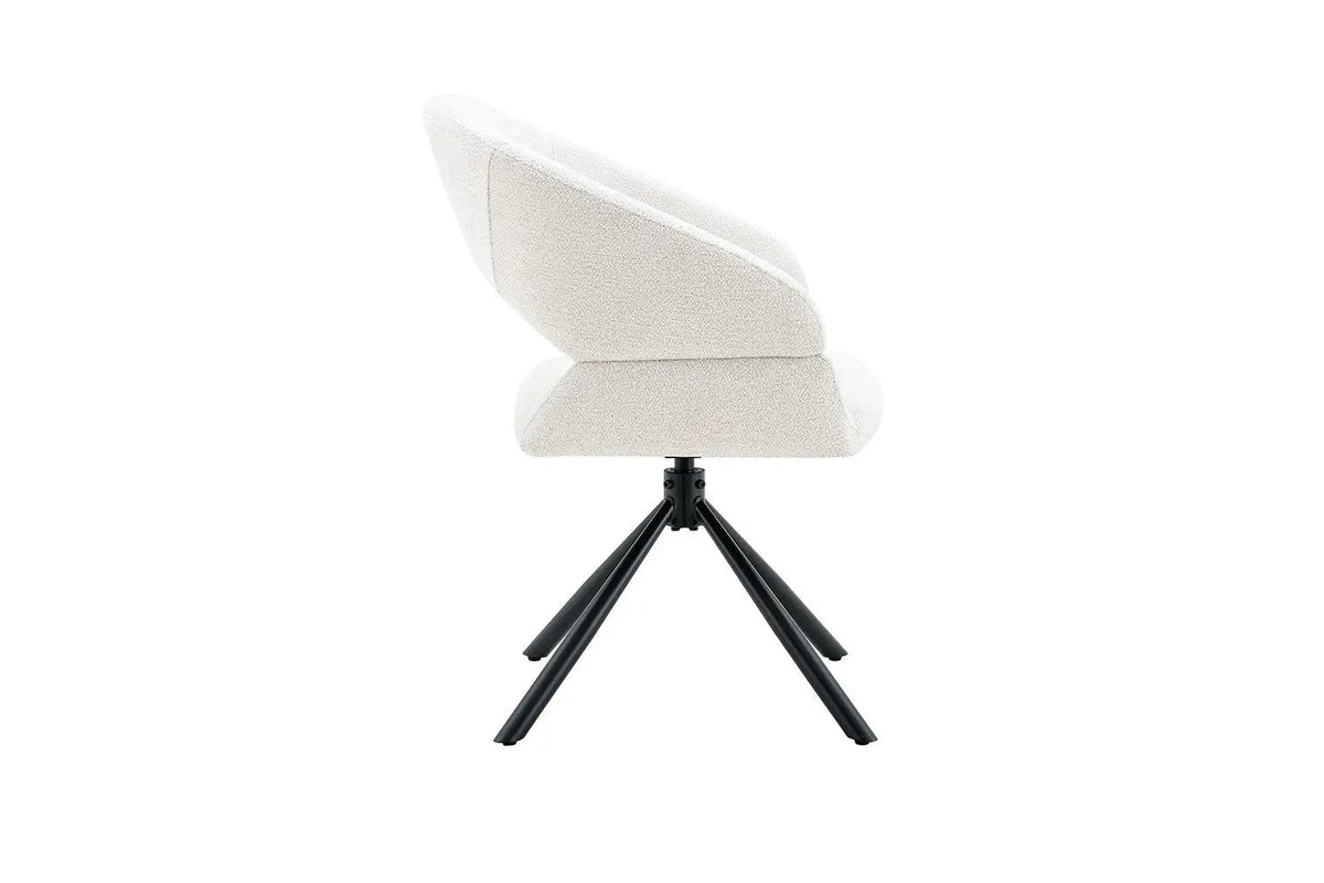 Chaise Pivotante de Salle à Manger AMBERY en Tissu - 60 x 63,5 cm