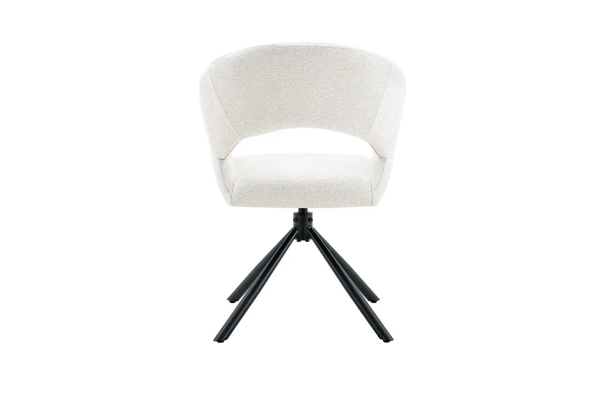 Chaise Pivotante de Salle à Manger AMBERY en Tissu - 60 x 63,5 cm