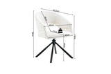 Chaise Pivotante de Salle à Manger AMBERY en Tissu - 60 x 63,5 cm