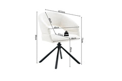 Chaise Pivotante de Salle à Manger AMBERY en Tissu - 60 x 63,5 cm
