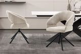Chaise Pivotante de Salle à Manger AMBERY en Tissu - 60 x 63,5 cm
