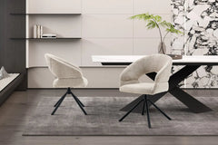 Chaise Pivotante de Salle à Manger AMBERY en Tissu - 60 x 63,5 cm