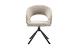 Chaise Pivotante de Salle à Manger AMBERY en Tissu - 60 x 63,5 cm