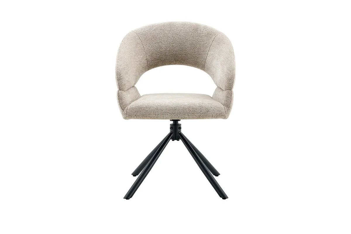 Chaise Pivotante de Salle à Manger AMBERY en Tissu - 60 x 63,5 cm