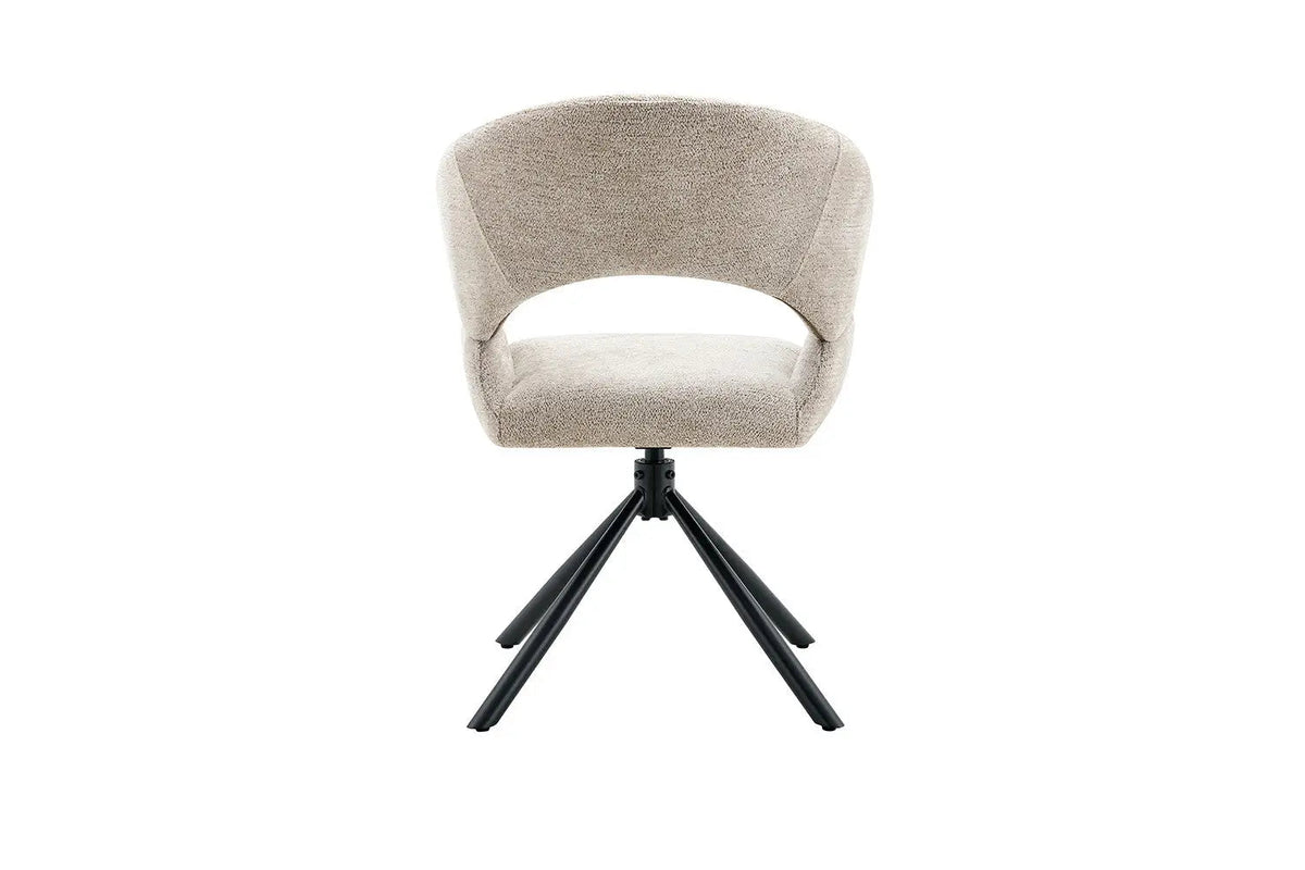Chaise Pivotante de Salle à Manger AMBERY en Tissu - 60 x 63,5 cm
