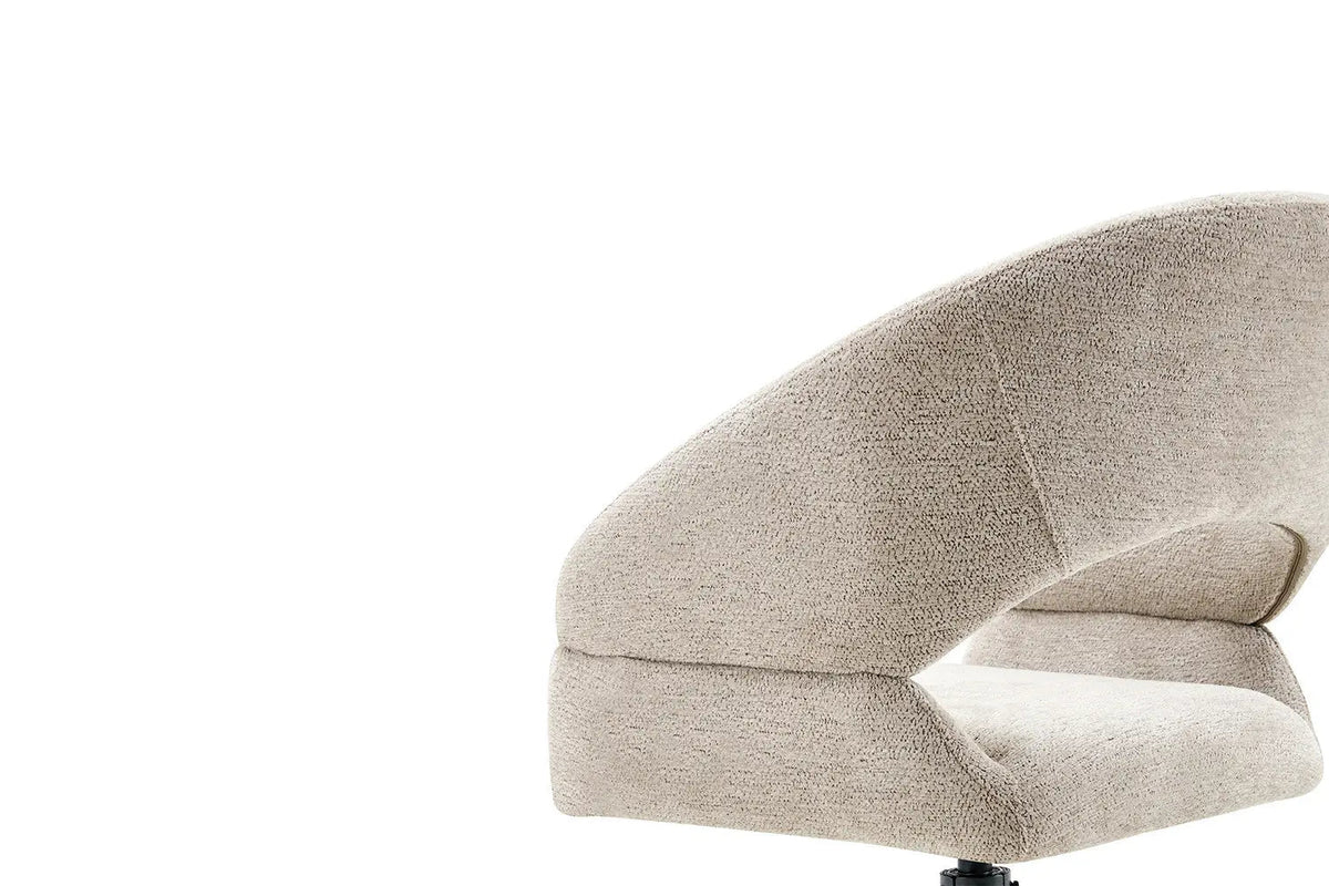 Chaise Pivotante de Salle à Manger AMBERY en Tissu - 60 x 63,5 cm