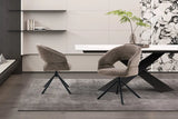 Chaise Pivotante de Salle à Manger AMBERY en Tissu - 60 x 63,5 cm