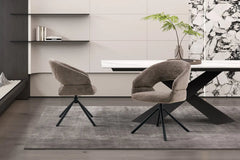 Chaise Pivotante de Salle à Manger AMBERY en Tissu - 60 x 63,5 cm