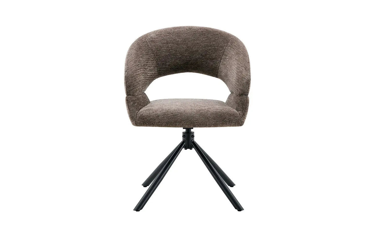 Chaise Pivotante de Salle à Manger AMBERY en Tissu - 60 x 63,5 cm
