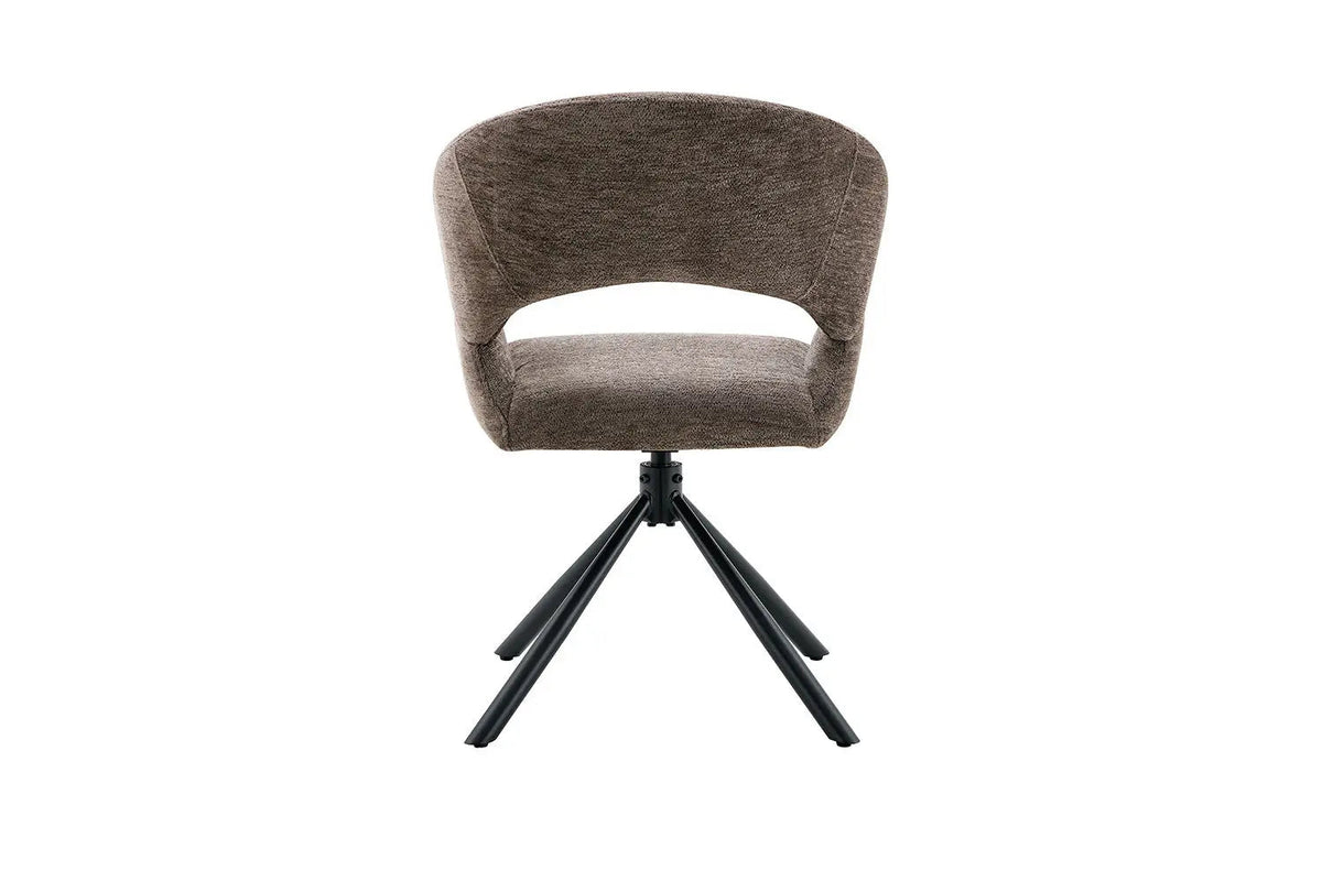 Chaise Pivotante de Salle à Manger AMBERY en Tissu - 60 x 63,5 cm