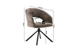 Chaise Pivotante de Salle à Manger AMBERY en Tissu - 60 x 63,5 cm