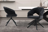 Chaise Pivotante de Salle à Manger AMBERY en Tissu - 60 x 63,5 cm