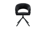 Chaise Pivotante de Salle à Manger AMBERY en Tissu - 60 x 63,5 cm