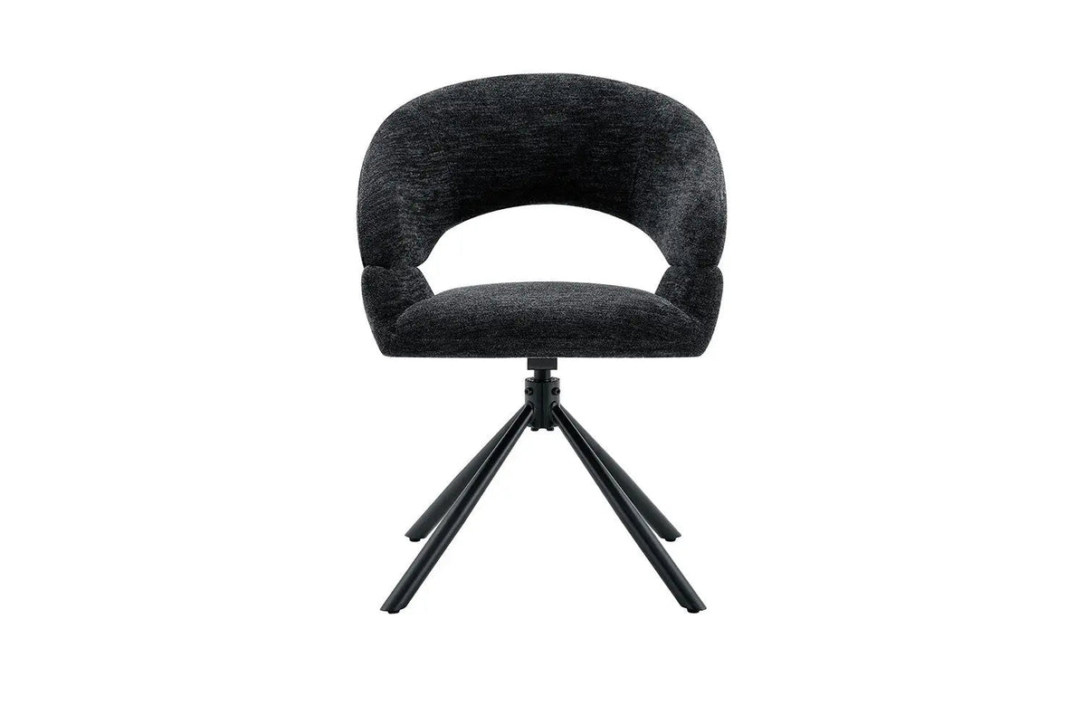 Chaise Pivotante de Salle à Manger AMBERY en Tissu - 60 x 63,5 cm