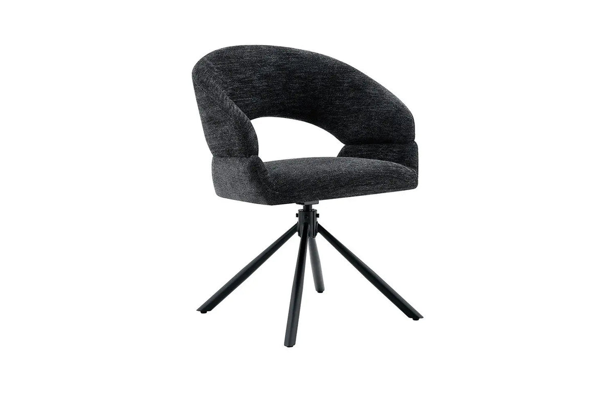 Chaise Pivotante de Salle à Manger AMBERY en Tissu - 60 x 63,5 cm
