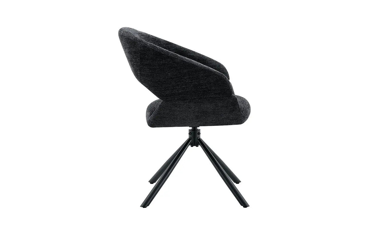 Chaise Pivotante de Salle à Manger AMBERY en Tissu - 60 x 63,5 cm
