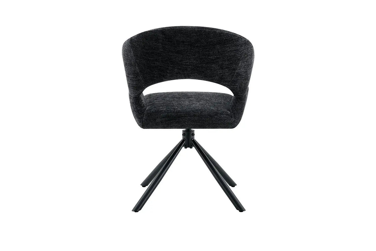Chaise Pivotante de Salle à Manger AMBERY en Tissu - 60 x 63,5 cm