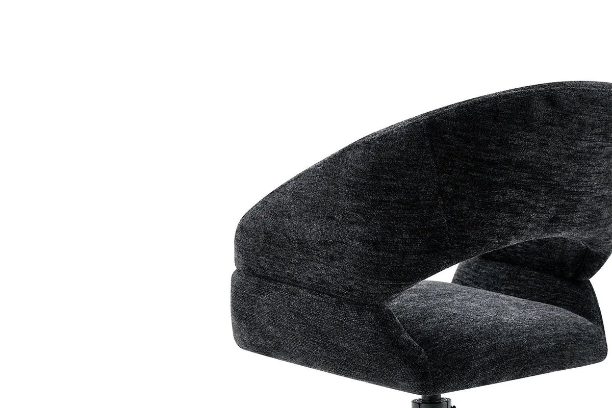 Chaise Pivotante de Salle à Manger AMBERY en Tissu - 60 x 63,5 cm