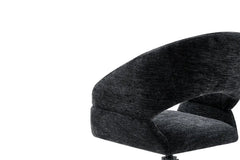 Chaise Pivotante de Salle à Manger AMBERY en Tissu - 60 x 63,5 cm