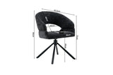 Chaise Pivotante de Salle à Manger AMBERY en Tissu - 60 x 63,5 cm