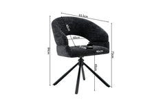 Chaise Pivotante de Salle à Manger AMBERY en Tissu - 60 x 63,5 cm