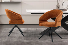 Chaise Pivotante de Salle à Manger AMBERY en Tissu - 60 x 63,5 cm