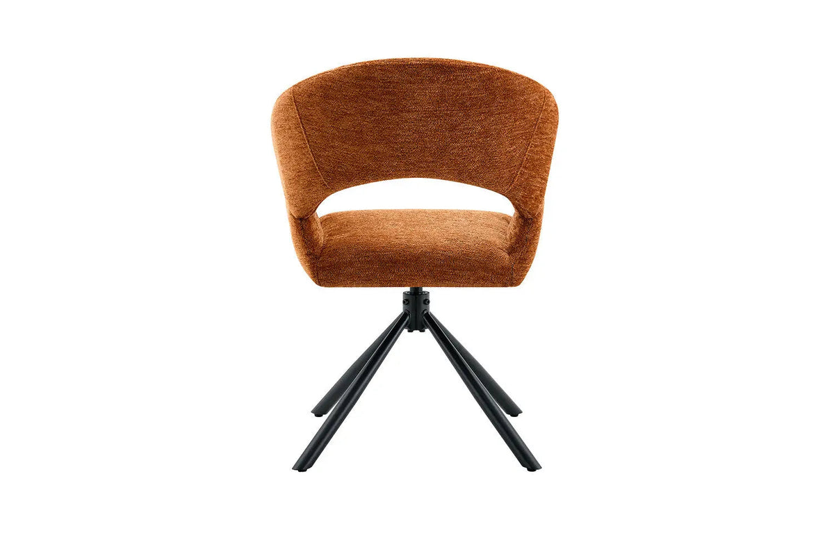 Chaise Pivotante de Salle à Manger AMBERY en Tissu - 60 x 63,5 cm