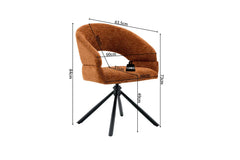 Chaise Pivotante de Salle à Manger AMBERY en Tissu - 60 x 63,5 cm