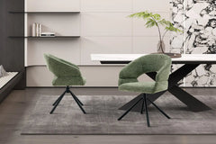 Chaise Pivotante de Salle à Manger AMBERY en Tissu - 60 x 63,5 cm