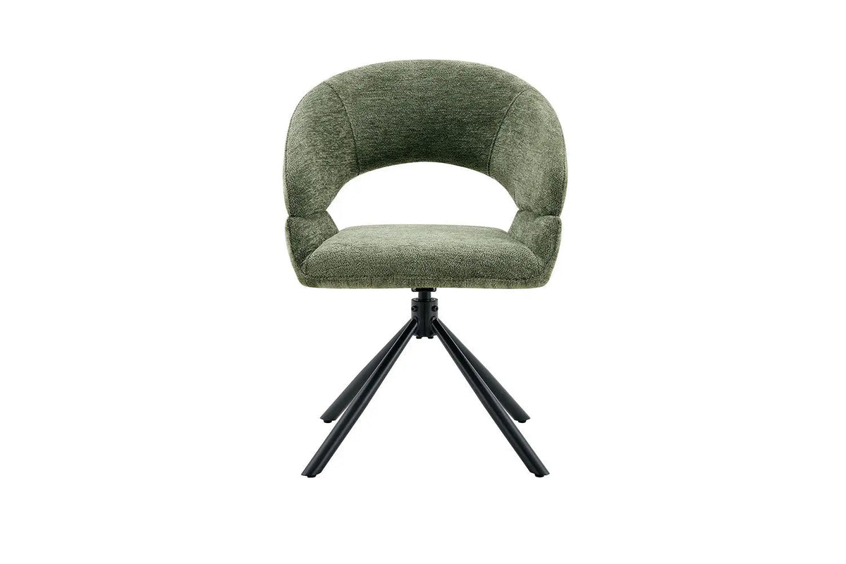 Chaise Pivotante de Salle à Manger AMBERY en Tissu - 60 x 63,5 cm