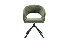 Chaise Pivotante de Salle à Manger AMBERY en Tissu - 60 x 63,5 cm