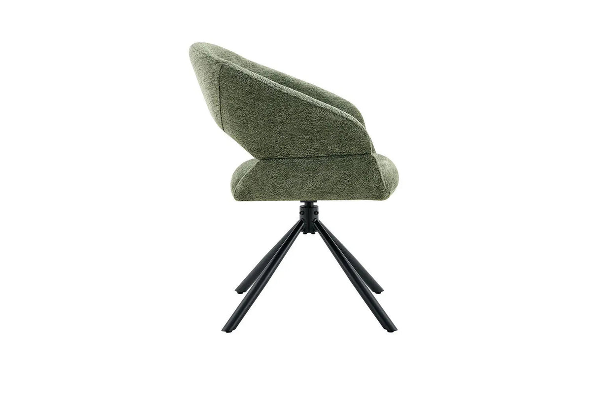 Chaise Pivotante de Salle à Manger AMBERY en Tissu - 60 x 63,5 cm