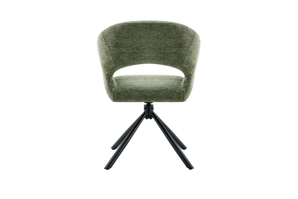 Chaise Pivotante de Salle à Manger AMBERY en Tissu - 60 x 63,5 cm