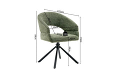 Chaise Pivotante de Salle à Manger AMBERY en Tissu - 60 x 63,5 cm