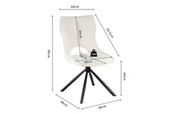 Chaise Pivotante de Salle à Manger MORY en Tissu - 48 x 59.5 cm