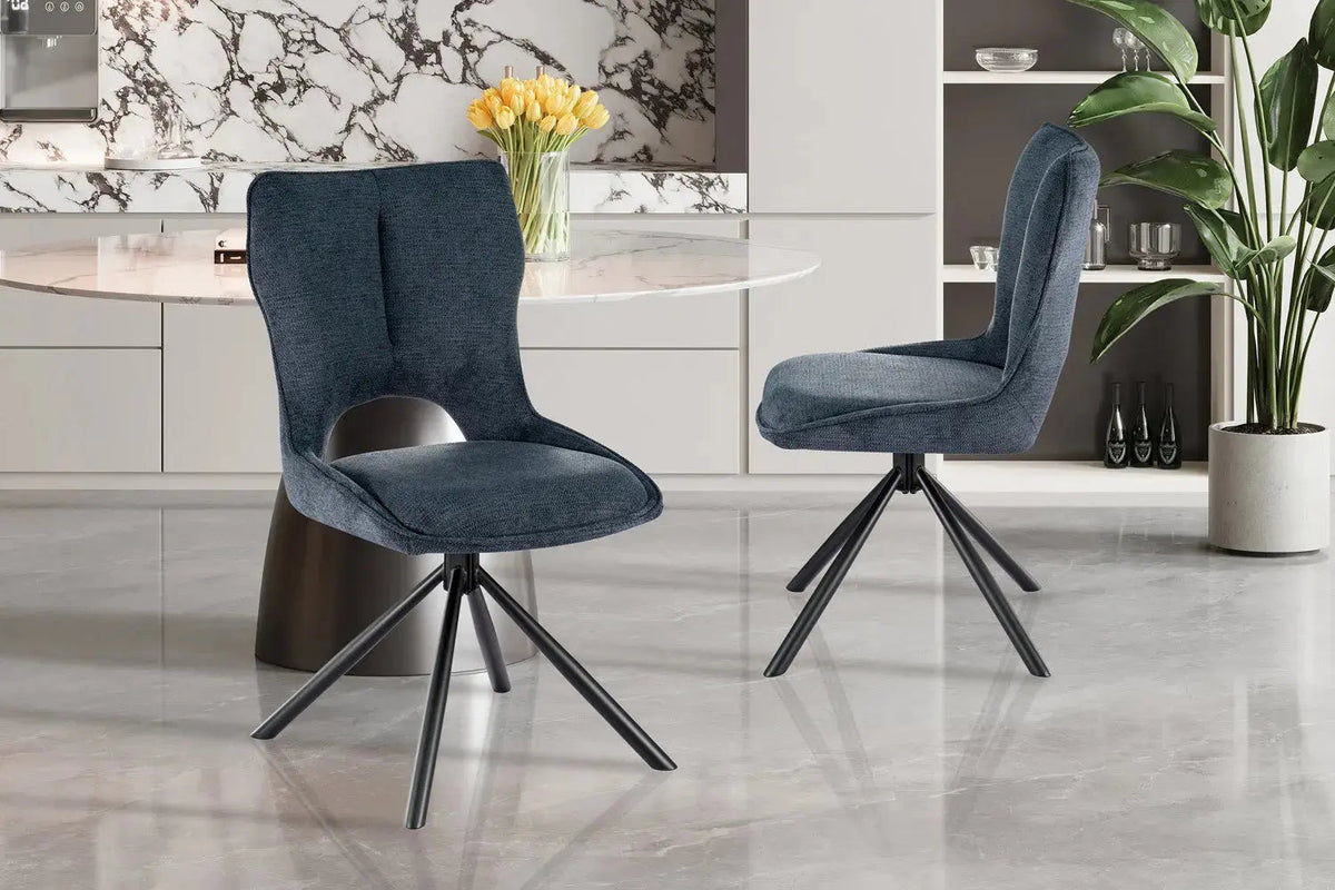 Chaise Pivotante de Salle à Manger MORY en Tissu - 48 x 59.5 cm