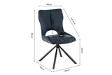 Chaise Pivotante de Salle à Manger MORY en Tissu - 48 x 59.5 cm