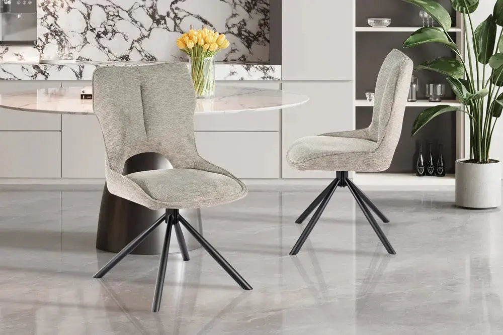 Chaise Pivotante de Salle à Manger MORY en Tissu - 48 x 59.5 cm