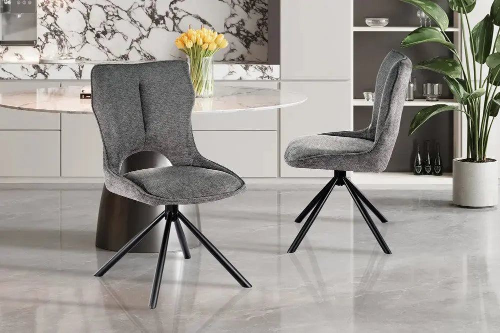 Chaise Pivotante de Salle à Manger MORY en Tissu - 48 x 59.5 cm