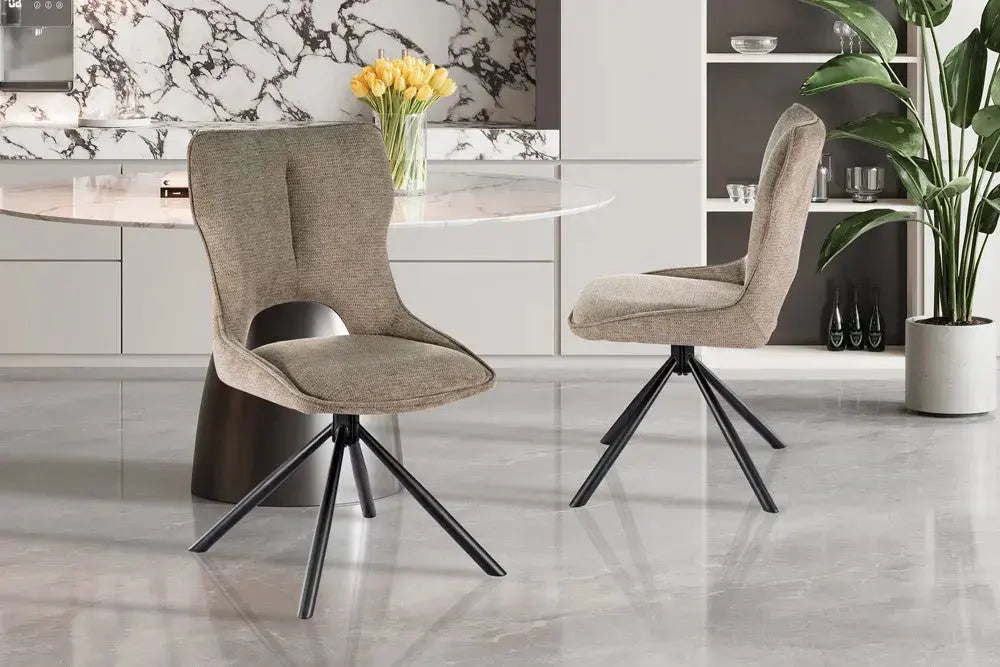 Chaise Pivotante de Salle à Manger MORY en Tissu - 48 x 59.5 cm