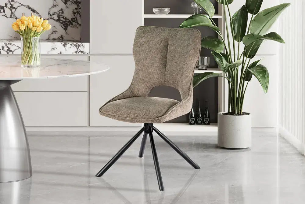 Chaise Pivotante de Salle à Manger MORY en Tissu - 48 x 59.5 cm