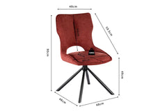 Chaise Pivotante de Salle à Manger MORY en Tissu - 48 x 59.5 cm