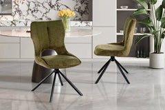 Chaise Pivotante de Salle à Manger MORY en Tissu - 48 x 59.5 cm