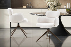 Chaise Pivotante de Salle à Manger ROXANA en Tissu - 59 x 58 cm